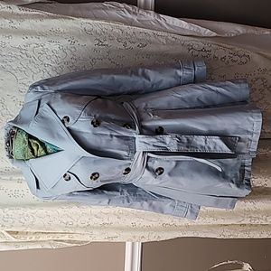 Laundry by Shelli Segal trench coat, light blue with tiger 🐅 interior, XS